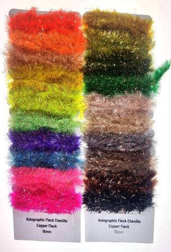 Copper Tinsel Fleck Chenille Multicards 15mm Mixed 20 Colors