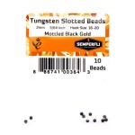 Tungsten Slotted Beads 2mm (5/64 inch) Mottled Black Gold