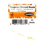Tungsten Slotted Beads 2.3mm (3/32 inch) Fl Yellow