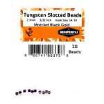 Tungsten Slotted Beads 2.3mm (3/32 inch) Mottled Black Gold