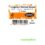 Tungsten Slotted Beads 2.8mm (7/64 inch) Fl Green