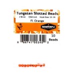Tungsten Slotted Beads 2.8mm (7/64 inch) Fl Orange