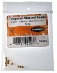Tungsten Slotted Beads 2.8mm (7/64 inch) Gold