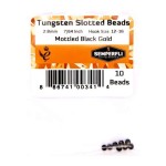 Tungsten Slotted Beads 2.8mm (7/64 inch) Mottled Black Gold