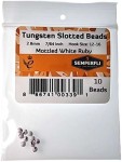 Tungsten Slotted Beads 2.8mm (7/64 inch) Mottled White Ruby