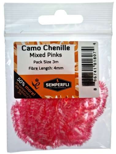 Camo Chenille 4mm Small Mixed Pinks