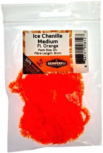 Ice Chenille 12mm Large Fl Orange