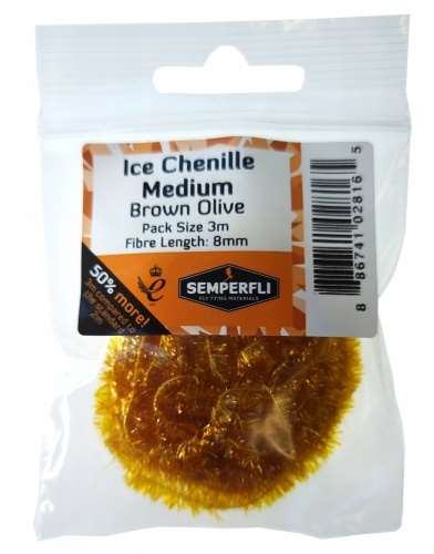 Ice Chenille 8mm Medium Brown Olive