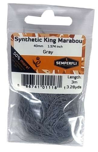 Synthetic King Marabou 40mm Gray