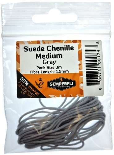 Suede Chenille 1.5mm Medium Gray