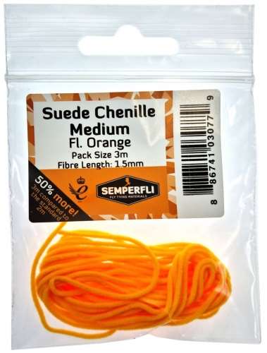 Suede Chenille 1.5mm Medium Fl Orange
