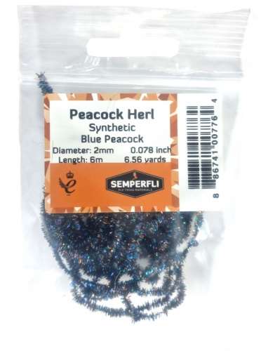 Synthetic Peacock Herl 2mm Extra Small Blue Peacock