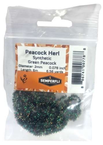 Synthetic Peacock Herl 2mm Extra Small Green Peacock