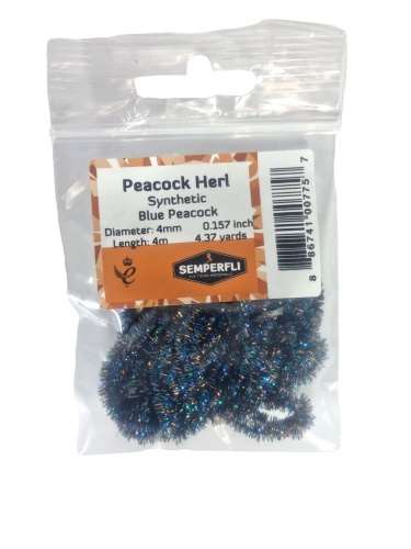 Synthetic Peacock Herl 4mm Small Blue Peacock