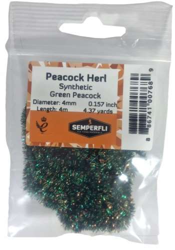 Synthetic Peacock Herl 4mm Small Green Peacock
