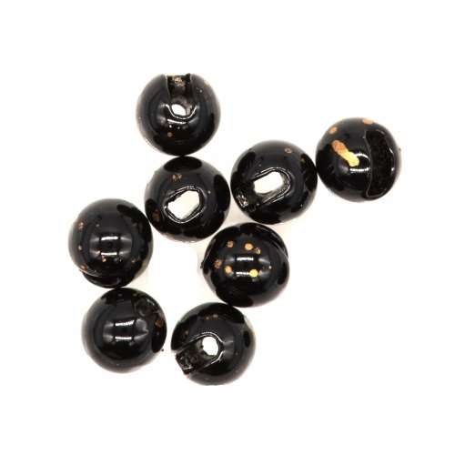 Tungsten Slotted Beads 2.3mm (3/32 inch) Mottled Black Gold