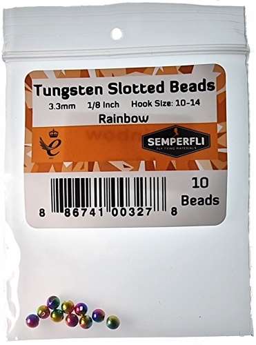 Tungsten Slotted Beads 3.3mm (1/8 inch) Rainbow