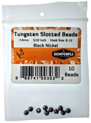 Tungsten Slotted Beads 3.8mm (5/32 inch) Black Nickel