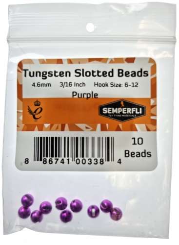 Tungsten Slotted Beads 4.6mm (3/16 inch) Purple