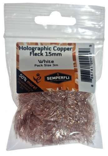 Copper Tinsel Fleck 15mm Large White