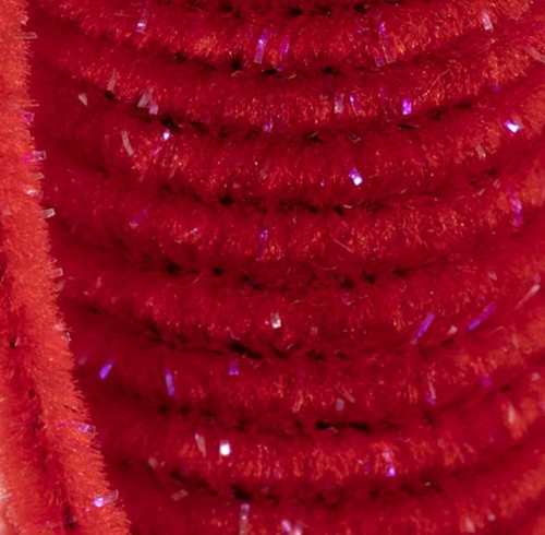 Sparkle Worm Chenille Fl. Red