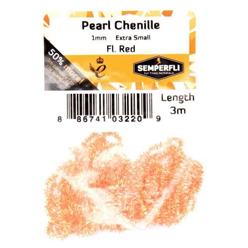 Pearl Chenille 1mm Fl Red
