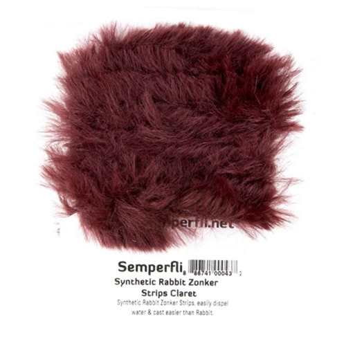 Synthetic Rabbit Zonker Strips Claret