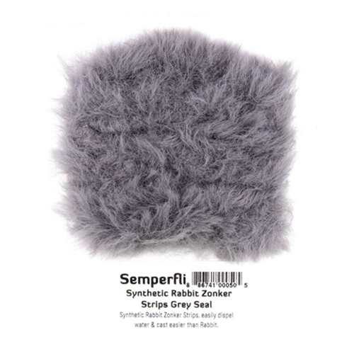 Synthetic Rabbit Zonker Strips Grey Seal