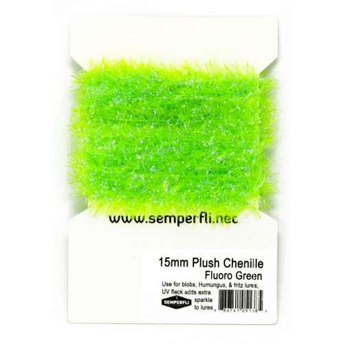 15mm Plush Transluscent Chenille Fluoro Green