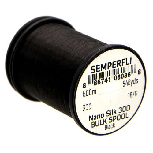 Nano Silk Ultra 30D 18/0 Black Bulk Spool 500m