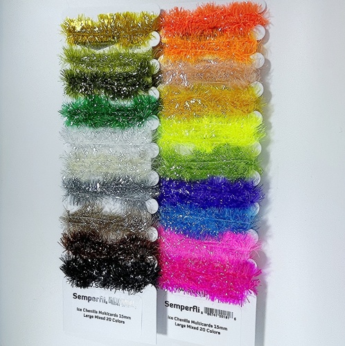 Ice Chenille Multicards 15mm Large Mixed 20 Colors