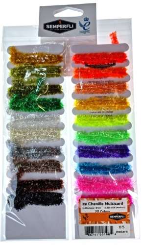 Ice Chenille Multicards 8mm Medium Mixed 20 Colors