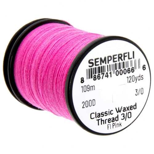 Classic Waxed Thread 3/0 120 Yards Fluoro Pink