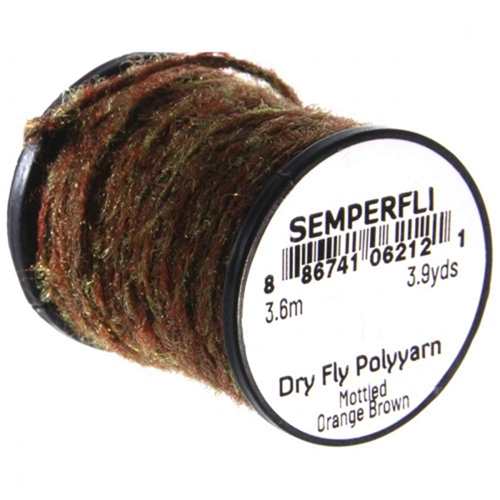 Dry Fly Polyyarn Mottled Orange Brown