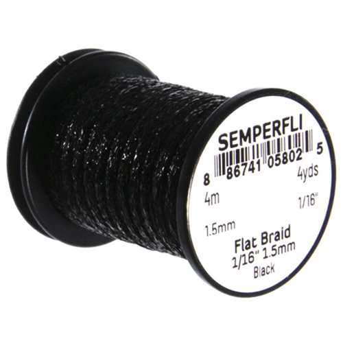 Flat Braid 1.5mm 1/16'' Black