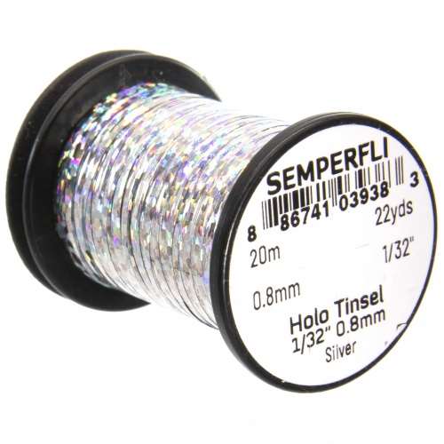 Spool 1/32'' Holographic Silver Tinsel