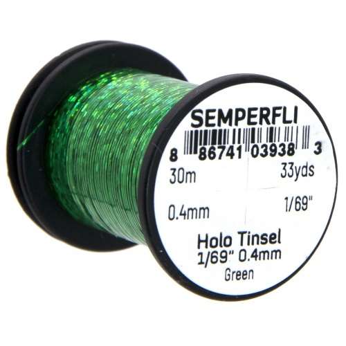 Spool 1/69'' Holographic Green Tinsel