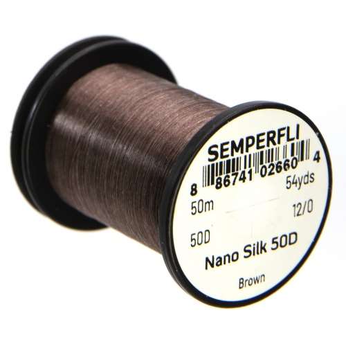 Semperfli Nano Silk 200 Denier 3/0 Big Game schwarz & weiss SUPER STRONG 50 Mtr.