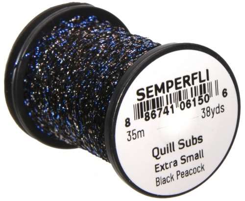 Quill Subs XS Extra Small Black Peacock