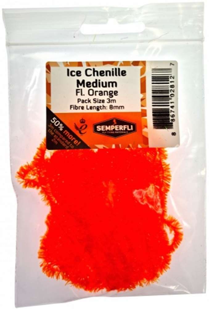 Ice Chenille 8mm Medium Fl Orange