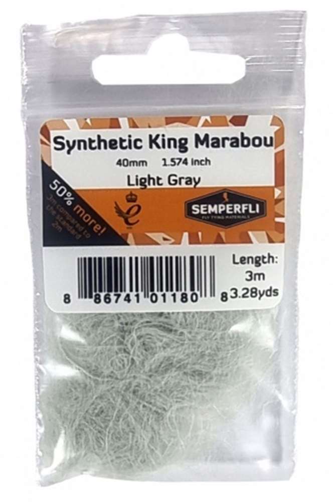 Synthetic King Marabou 40mm Light Gray