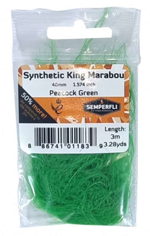 Synthetic King Marabou 40mm Peacock Green
