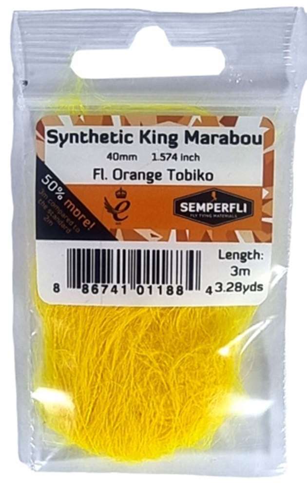 Synthetic King Marabou 40mm Fl Orange Tobiko