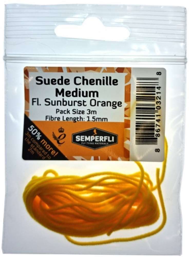Suede Chenille 1.5mm Medium Fl Sunburst Orange