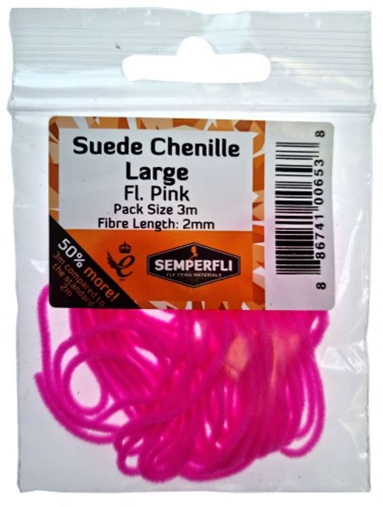 Suede Chenille 2mm Large Fl Pink