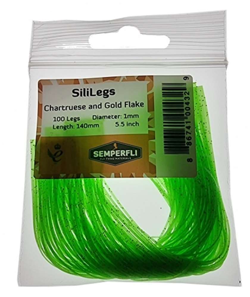 SiliLegs Chartreuse & Gold Flake