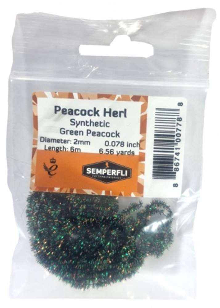 Synthetic Peacock Herl 2mm Extra Small Green Peacock