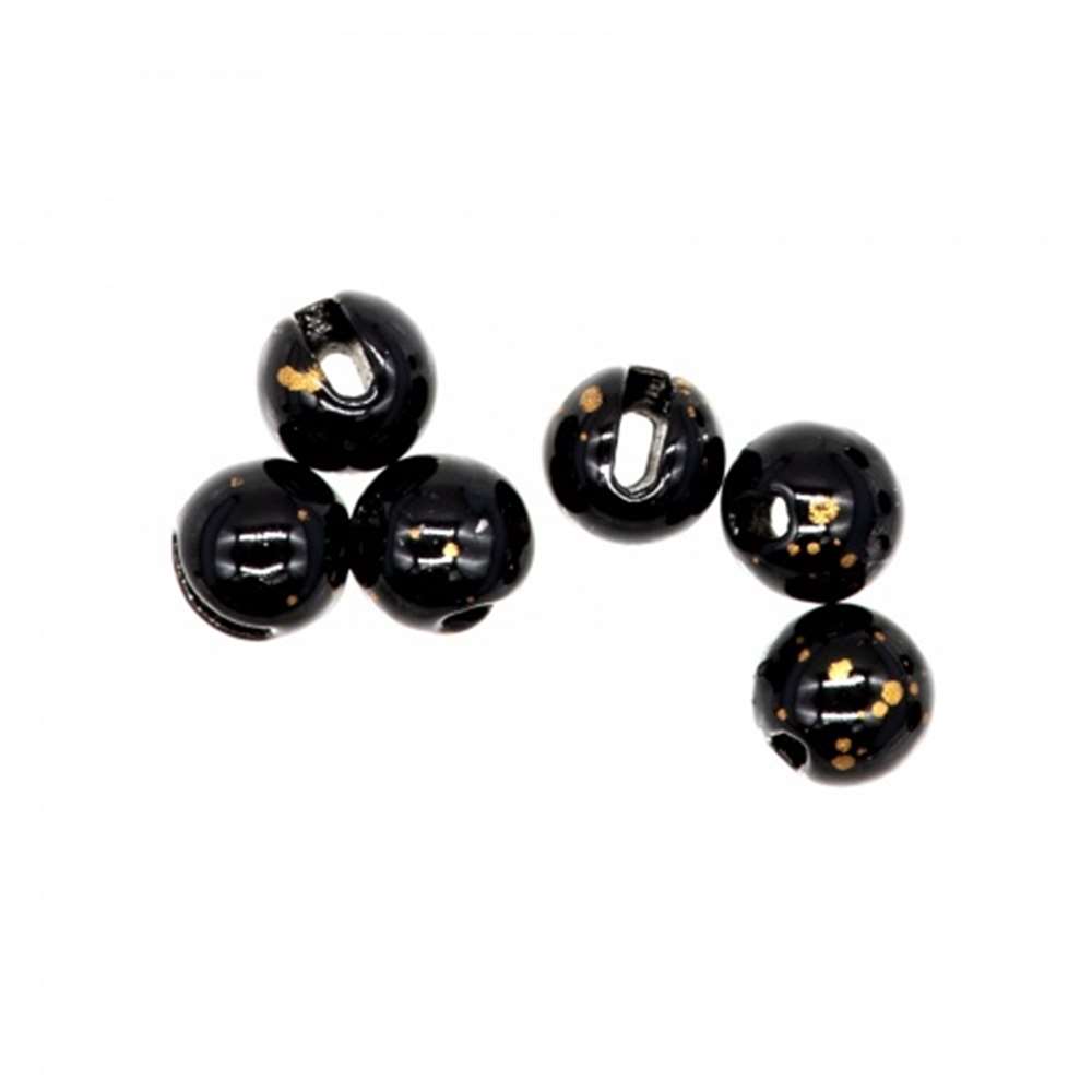 Tungsten Slotted Beads 2mm (5/64 inch) Mottled Black Gold