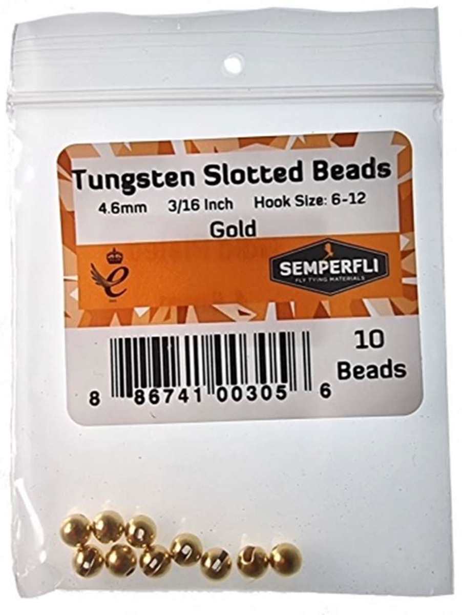 Tungsten Slotted Beads 4 6mm 3 16 Inch Gold Semperfli