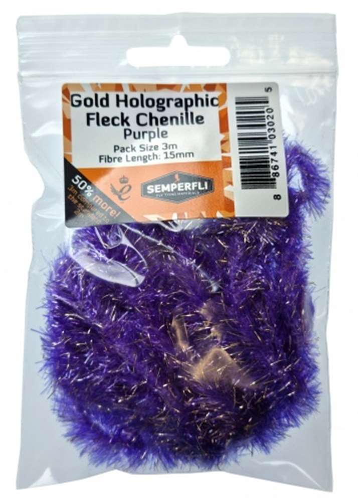 Gold Holographic Fleck 15mm Large Purple